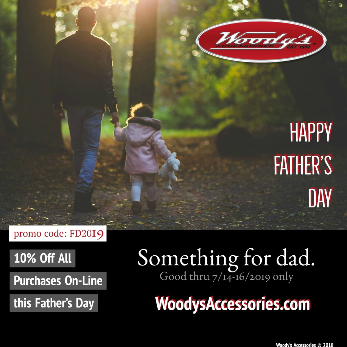 WoodysAcc's tweet photo. This father's day weekend, use CODE: FD2019  save an additional 10% at check out on your order. Many items for any hard working dad 2 choose from. Off-road Light bars, work lights, tactical LED flashlight kit, dress up chrome for his big rig &amp; FREE SHIPPING in the Continental US! https://t.co/zaYXWuiXUJ