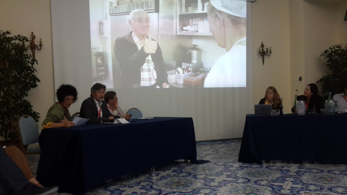 RobertoVjlla's tweet photo. Technology enabling new services for elderly citizens. Roberta Massi @social_sole and @mmventuri @IBMItalia #Research2Business sharing the innovative projects developed at Sole Cooperativa with IBM to the scientific community at the #NaplesForumOnService @IBMAccess @IBMResearch https://t.co/1Iw5HJb1ef