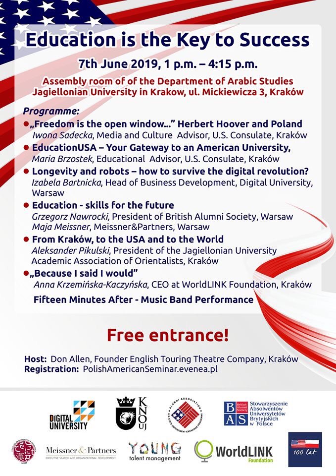 AlumniFlex's tweet photo. 📌If you live in Krakow we have an interesting event to offer you on Friday June 7 titled "Education is the Key to Success"!
All the details below!
#flexalumni #flexpoland #flexalumnipoland https://t.co/eAYflUOX40