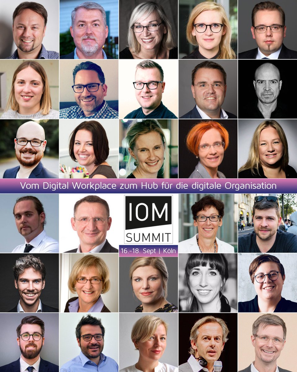 Auszug der ersten Referenten und Experten auf dem #IOM19!
Die Schwerpunkte dieses Jahr:
• Erfolgsfaktoren für eine ganzheitliche #EmployeeExperience
• #DigitalWorkplace zwischen Social Intranet, #CloudOffice &amp; Enterprise Messaging
