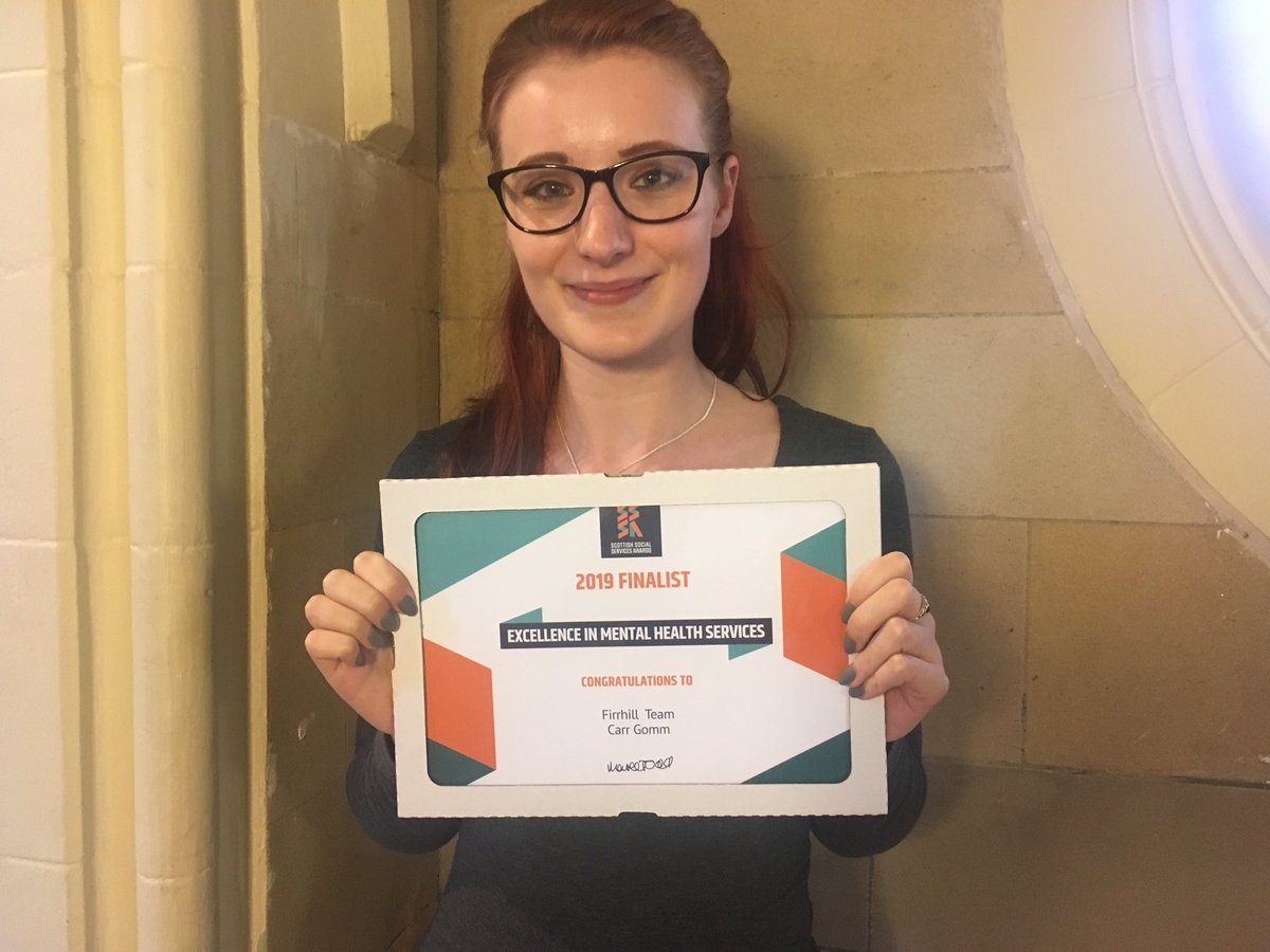 CG_CarrGomm's tweet photo. So proud of our Firrhill team for being finalists in the Excellence in Mental Health category at #SSSA19 https://t.co/QW4PQ7Efx5