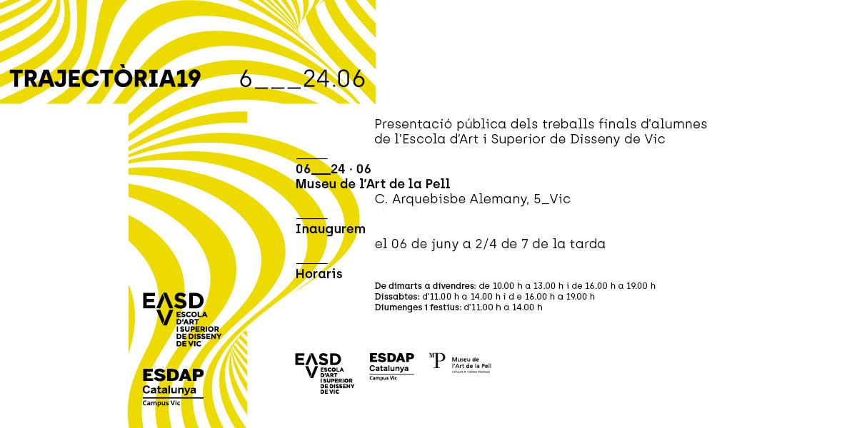 museuartpellvic's tweet photo. Inauguració de "Trajectòria19" dijous 6 a les 18:30h, on podreu gaudir de les obres dels alumnes de l' @escola_art
#inauguracio #map #museupellvic #trajectoria19 #esdap_catalunya #easdvic #eartvic @RevistaMesOsona @revistadevic @el9nou @TaronjaOsona @vic_cultura @luxmundi_cat https://t.co/MGabcyBvnM