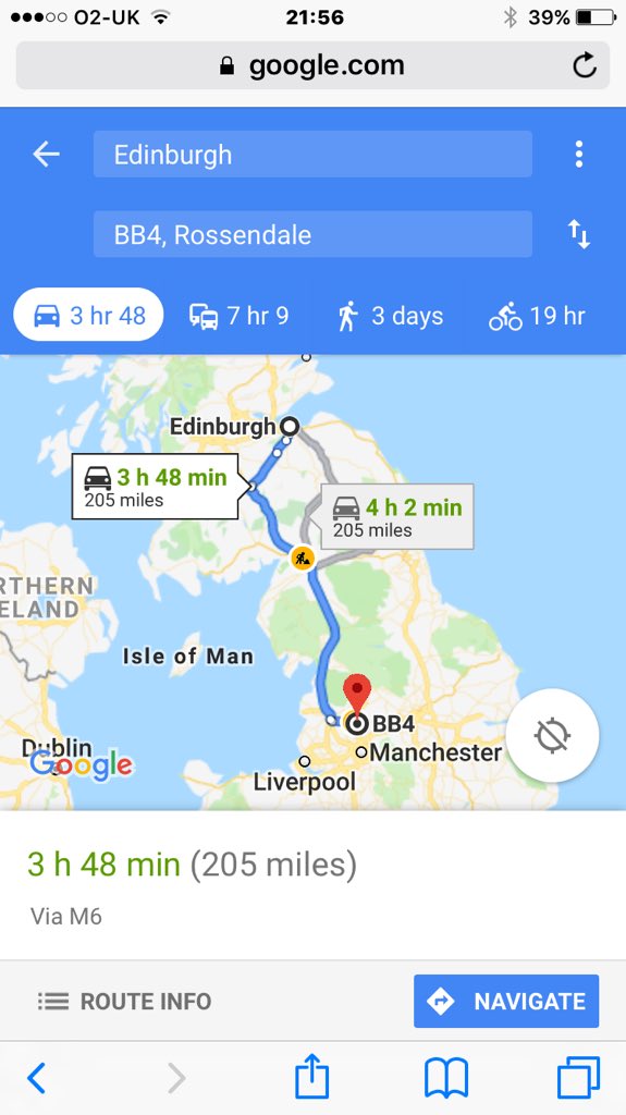 We have a small van delivering 0800 Thursday morning to Rossendale BB4 returning back to Glasgow empty. If you've anything needing Delivered on route give us a call 0131 555 1999.