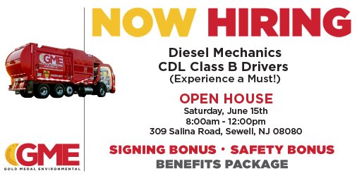 goldmedalenv's tweet photo. Looking for employment with a growing company?  Stop by to see us next Saturday at our Sewell location. https://t.co/ykYK8zVruH