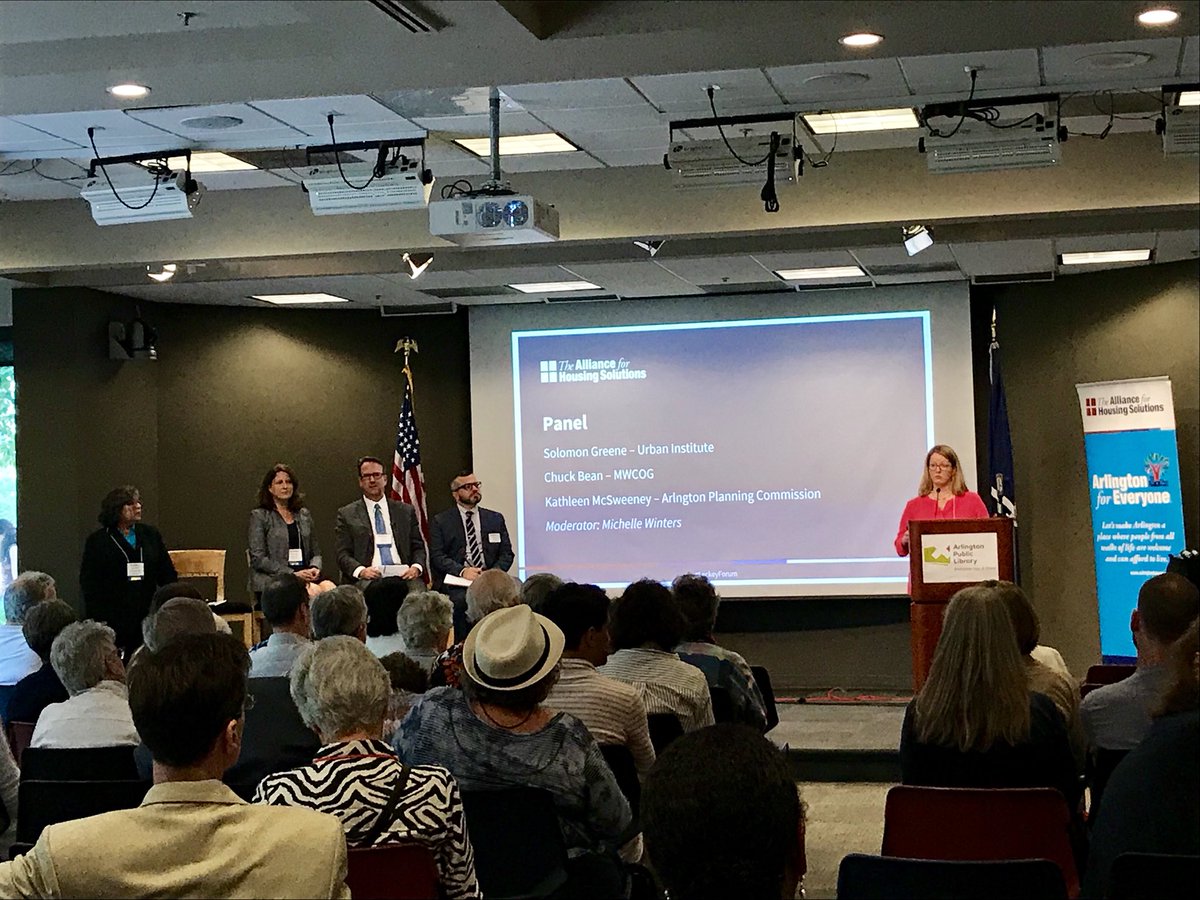 ArlVAChamber's tweet photo. The 2019 @AHStaff #LeckeyForum discussing what lessons Arlington can take from the Minneapolis 2040 plan to increase the supply of affordable housing in Arlington. https://t.co/qh7briqOaL