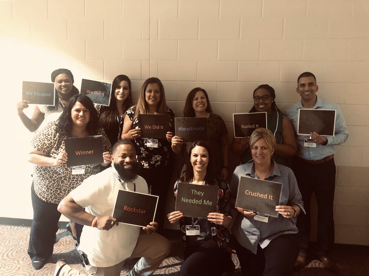 Dr_MMCavazos's tweet photo. Team GPISD administrators ESCAPED! @ #CFISDRRR19 #EscapeRoom #TeamGPISD #LeadershipConference #WeDidIt @GalenaParkISD https://t.co/4brypvHzD2