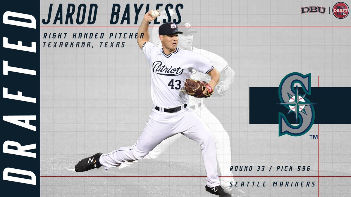DBU_Baseball's tweet photo. Jarod Bayless selected in the 33rd round by the Seattle Mariners. https://t.co/YkhFYJAU8f
