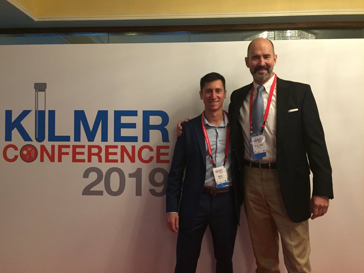 Nicholas DeSantis with Cardinal Health and Ted May, President & CEO of Andersen Sterilizers at Kilmer Conference 2019. Andersen was proud to cooperate with Nicholas for his presentation regarding sterilization of sensitive polymers.