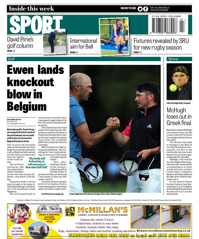 Plenty of international success for Bearsden and Milngavie sports stars these days. Full details in this week's <a href="/MBHerald1/">Milngavie Herald</a> 

<a href="/EwboF/">Ewen Ferguson</a> <a href="/McKenzieBell17/">McKenzie Bell</a> <a href="/aidymchugh/">Aidan Mchugh</a> 

#buyapaper