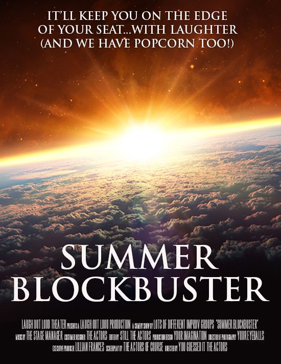 LOLtheater's tweet image. Summer is here. Time to bust some blocks.

Summer Blockbuster at 7:30pm on Thursday.

Starring:
Crazy Shades of Blue
&amp;amp;
LOL Cast
Alaina @alainahoffman, Tony, Charly @charlyannewill &amp;amp; Jon @TheCorso 

Get tickets!
buff.ly/2WIx2Xi