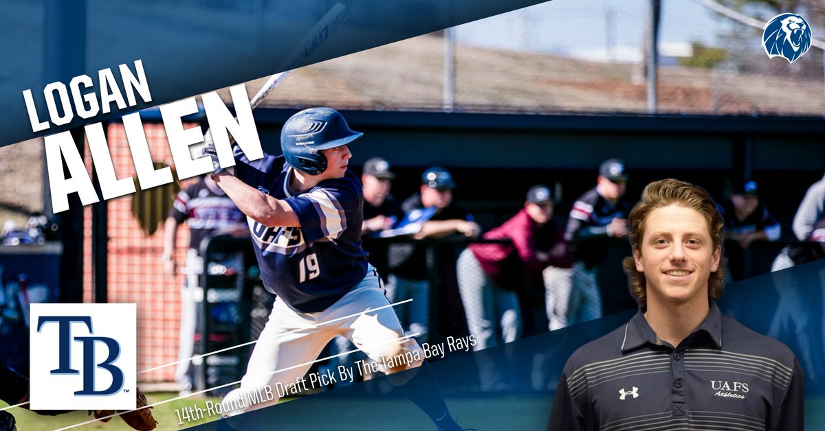 Congratulations to UAFS junior right fielder Logan Allen on being drafted in the 14th round (No. 428 overall) of the Major League Baseball Amateur Draft by the Tampa Bay Rays.