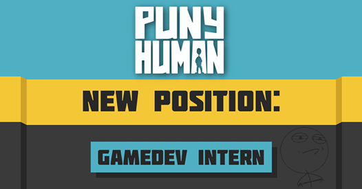punyhuman's tweet photo. Want to join our crazy team? Puny Human HQ needs an intern!  

If you like REALLY bad jokes and you have the need to care for adult developers have we got the job for you! 

Gamedev Intern: https://t.co/ZhjFuwOAlx 

We promise we wont tease you TOO badly. (Jk we're monsters) https://t.co/wCzxp5bbdi