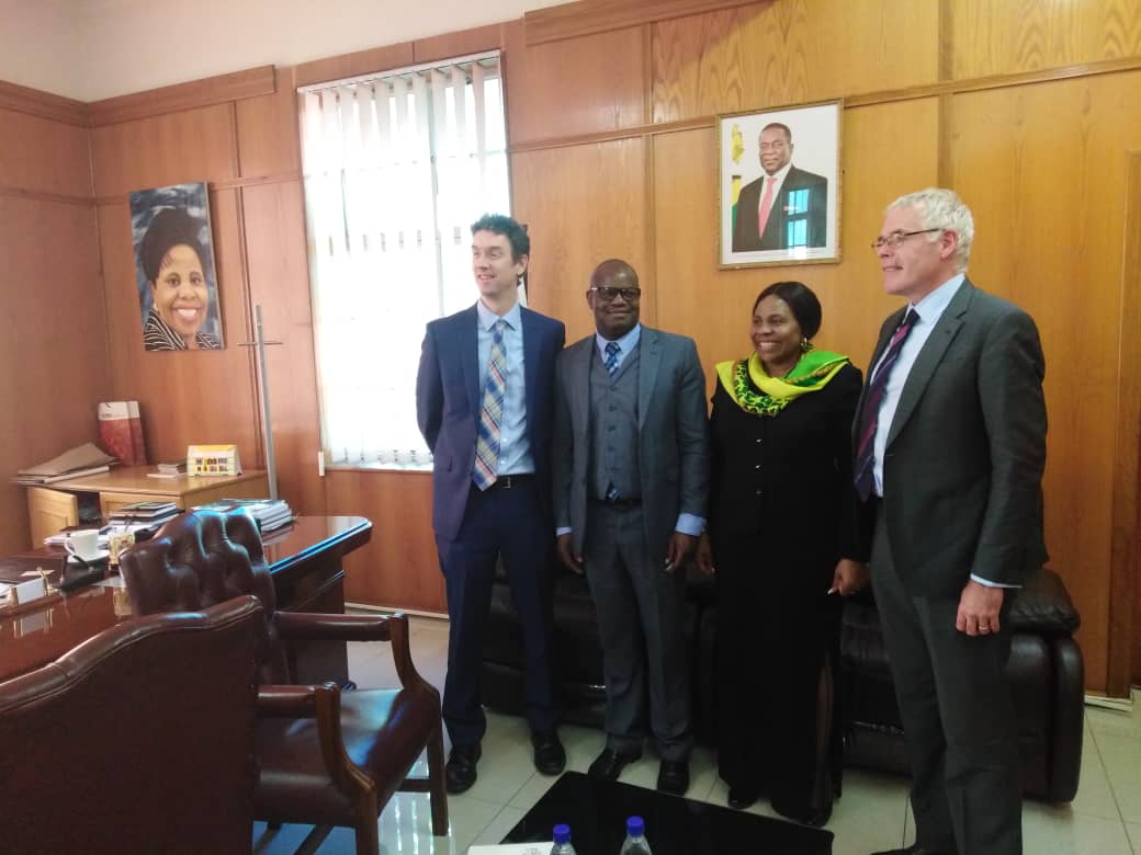 nickmangwana's tweet photo. Today Hon Minister Mutsvangwa and I met with a high level delegation from @bbcmediaaction who are on a scoping mission to explore potential areas of cooperation with the @ZBCNewsonline. Areas scouted includes co - production, standardization and modernisation https://t.co/NUJs7sNn41