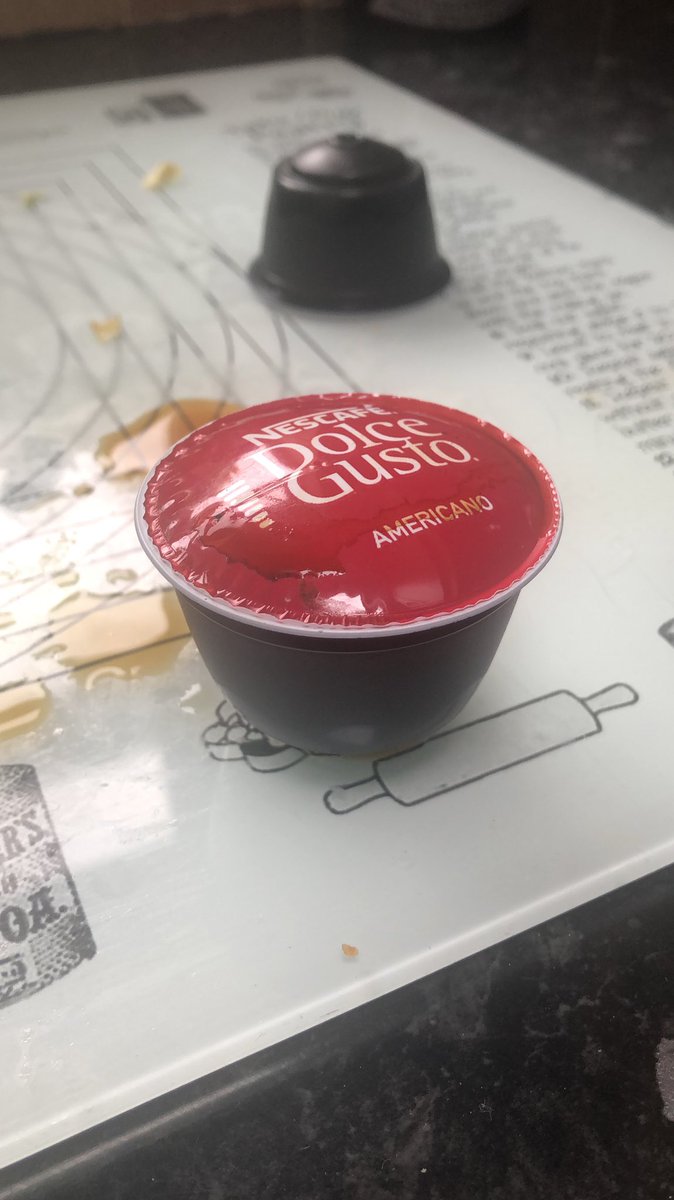 ellsabelles's tweet photo. @DolceGustoUK hey guys - love love love my coffee machine but this is the third pod of late that seems to have an air issue so it’s kind of exploding and making me panic about almost breaking the coffee machine... any pointers? 75p and counting 😬 https://t.co/Gmb4Vg6tSZ
