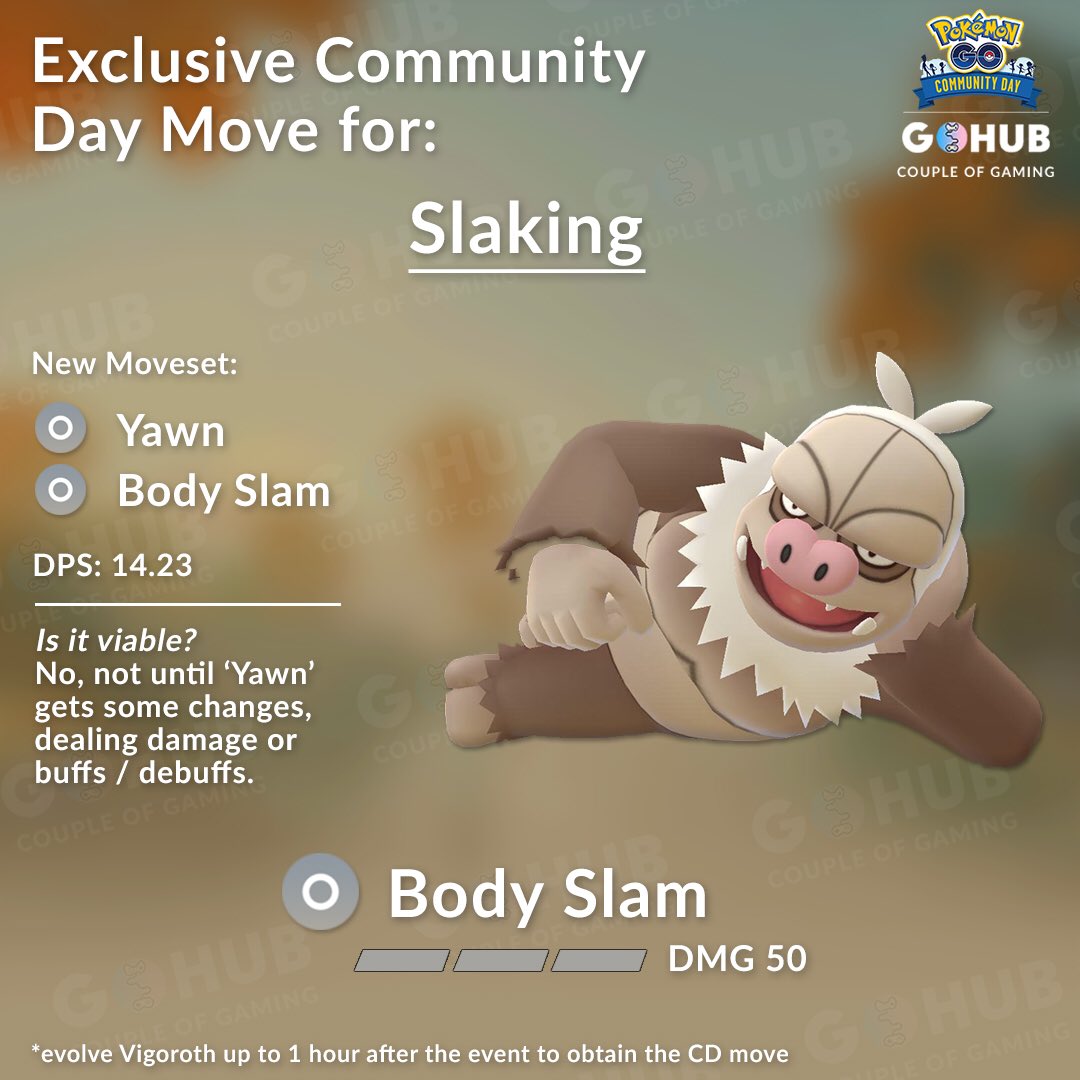 Slaking will be Body Slam, which doesn’t have any impact on the meta, until...
