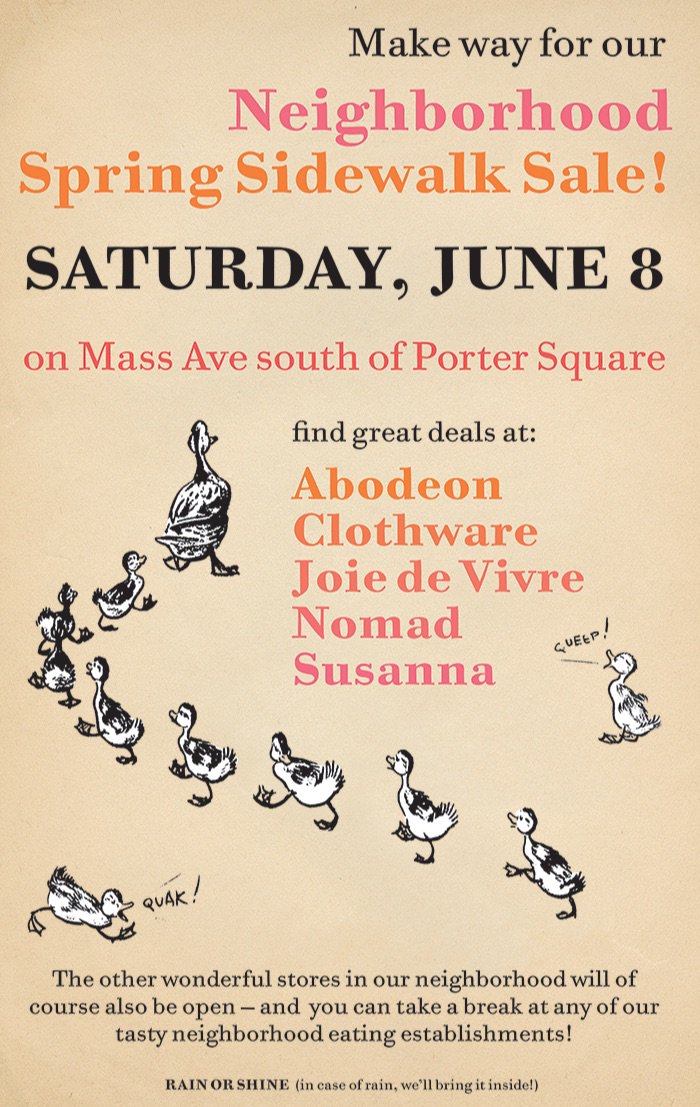 NomadCambridge's tweet photo. 💥 THIS SATURDAY - Sidewalk Sale with NOMAD and our Porter Square Neighbors 💥 - https://t.co/JNFAJMAZzn https://t.co/4EFVtmywLC