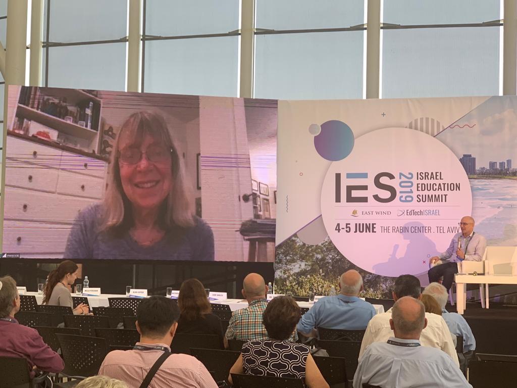 IESGlobalX's tweet photo. In today's fireside chat at #IsraelEduSummit, “Godmother of Silicon Valley” @EstherWojcicki reflected on the epidemic of helicopter parenting, how to empower children &amp; students, and how this translates to the corporate environment. 
#EdChat #EdTech #Innovation #TheWojWay https://t.co/G7XRD0prP4