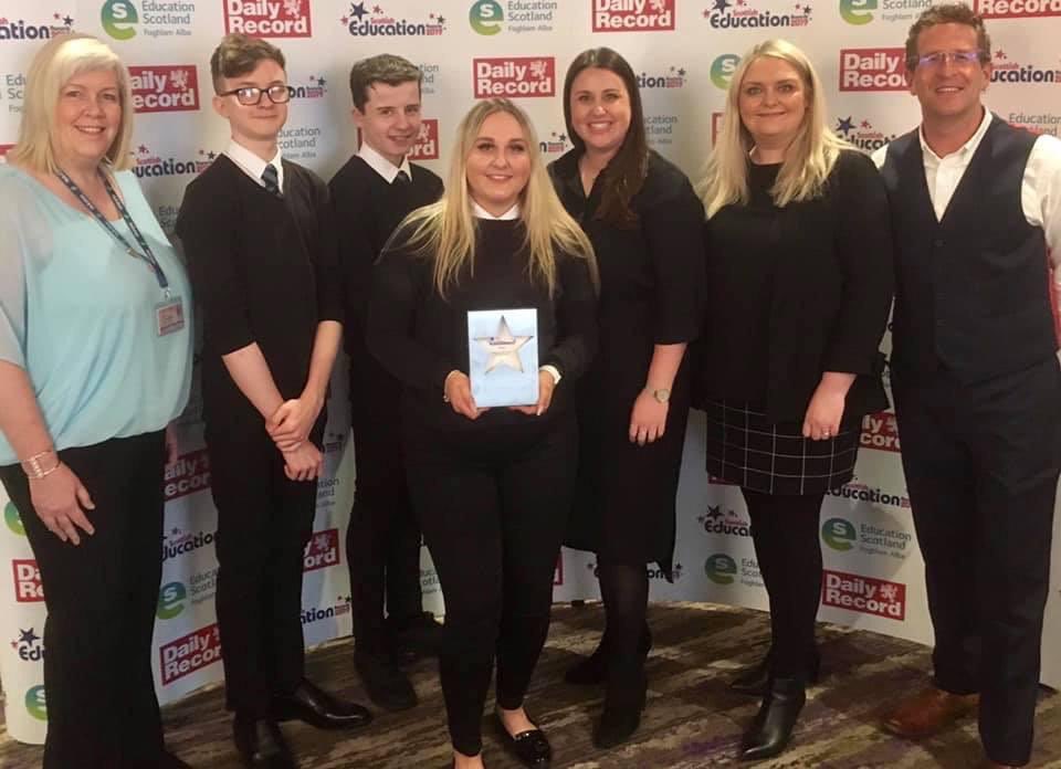 NewbattleCHSHT's tweet photo. Absolutely delighted to announce that we have won the Scottish Education Award for creativity and employability! Thank you to all involved with us @newbattlehigh. Very exciting times for us. #proudHT https://t.co/gackLVOOAj