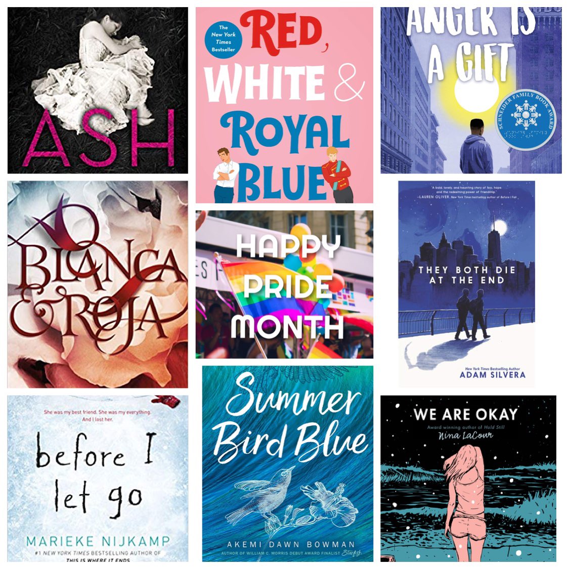 diversebooks's tweet photo. Happy #PrideMonth to our followers! Here's to all of the ongoing, latest, and upcoming YA featuring LGBTQ+ characters. 🌈 🏳️‍🌈 https://t.co/kceIG8diX5