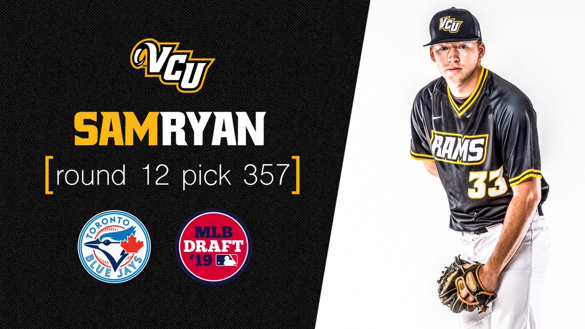 2019 <a href="/MLBDraft/">MLB Draft</a> 
Round 1️⃣2️⃣
Pick 3️⃣5️⃣7️⃣
The <a href="/BlueJays/">Toronto Blue Jays</a> select Sam Ryan!
#LetsGoVCU #ThisIsRamNation