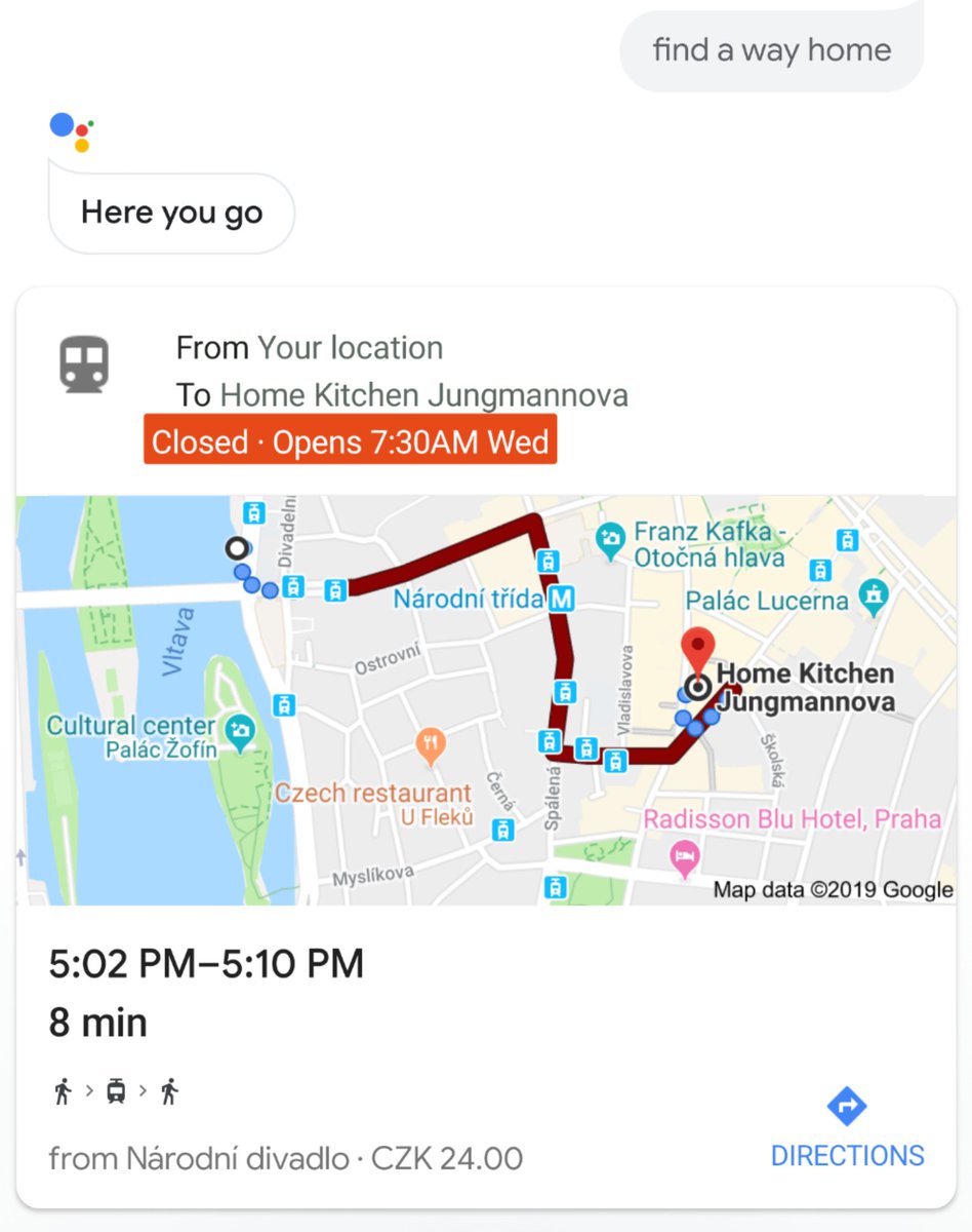 hlavontomas's tweet photo. I'm trying to find a way home but @Google Assistant gets easily fooled by nearby businesses 🙄 https://t.co/84Wqa5tatz