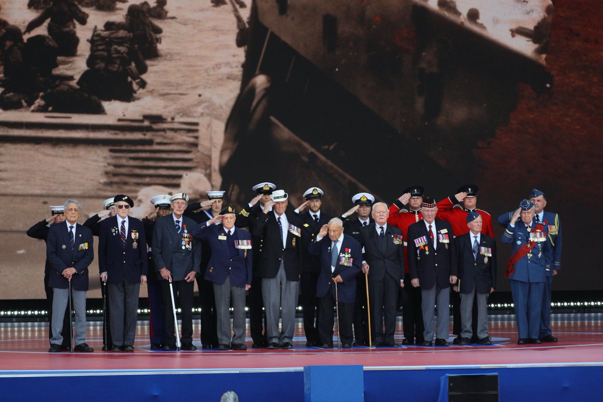 If the spectacle of these D-day veterans shuffling slowly but proudly on to the stage doesn't move you, I don't know what would. Their modesty and dignity and sense of duty, even in their advanced years, is a shining example to all of us. #DDAY75