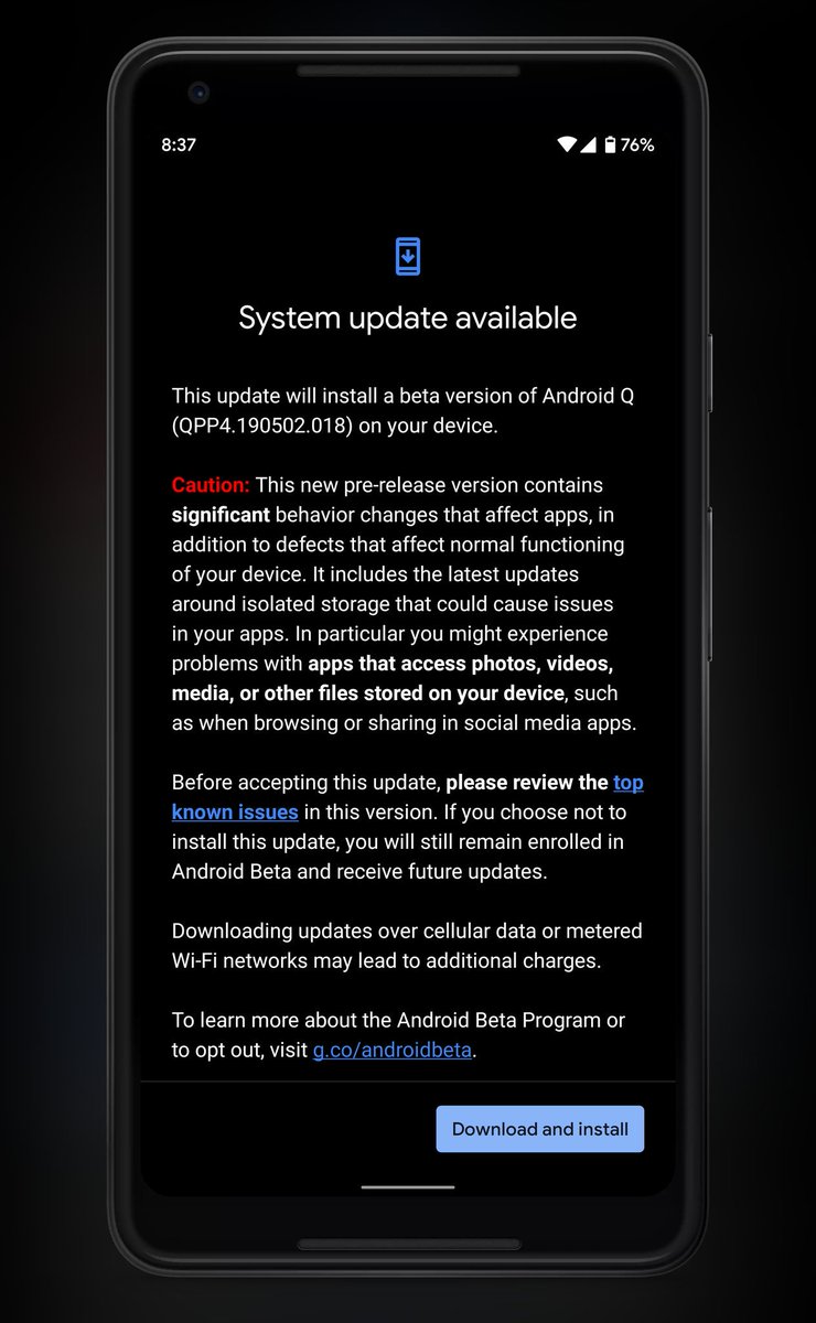 Almutairitech's tweet photo. Android Q beta 4
متاح الان
#AndroidQbeta4 https://t.co/HNqBtw5JFv