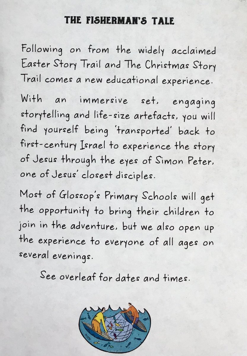 stmarysglossop's tweet image. We were delighted to be the first visitors to #TheFishermansTale experience at @WhitfieldParish today. Year 2 and 3 listened intently to the #Disciple Peter telling stories about Jesus. 🐟 #MovingExperience #MissionaryDiscipleship #SRSFamily @SRSChaplaincy