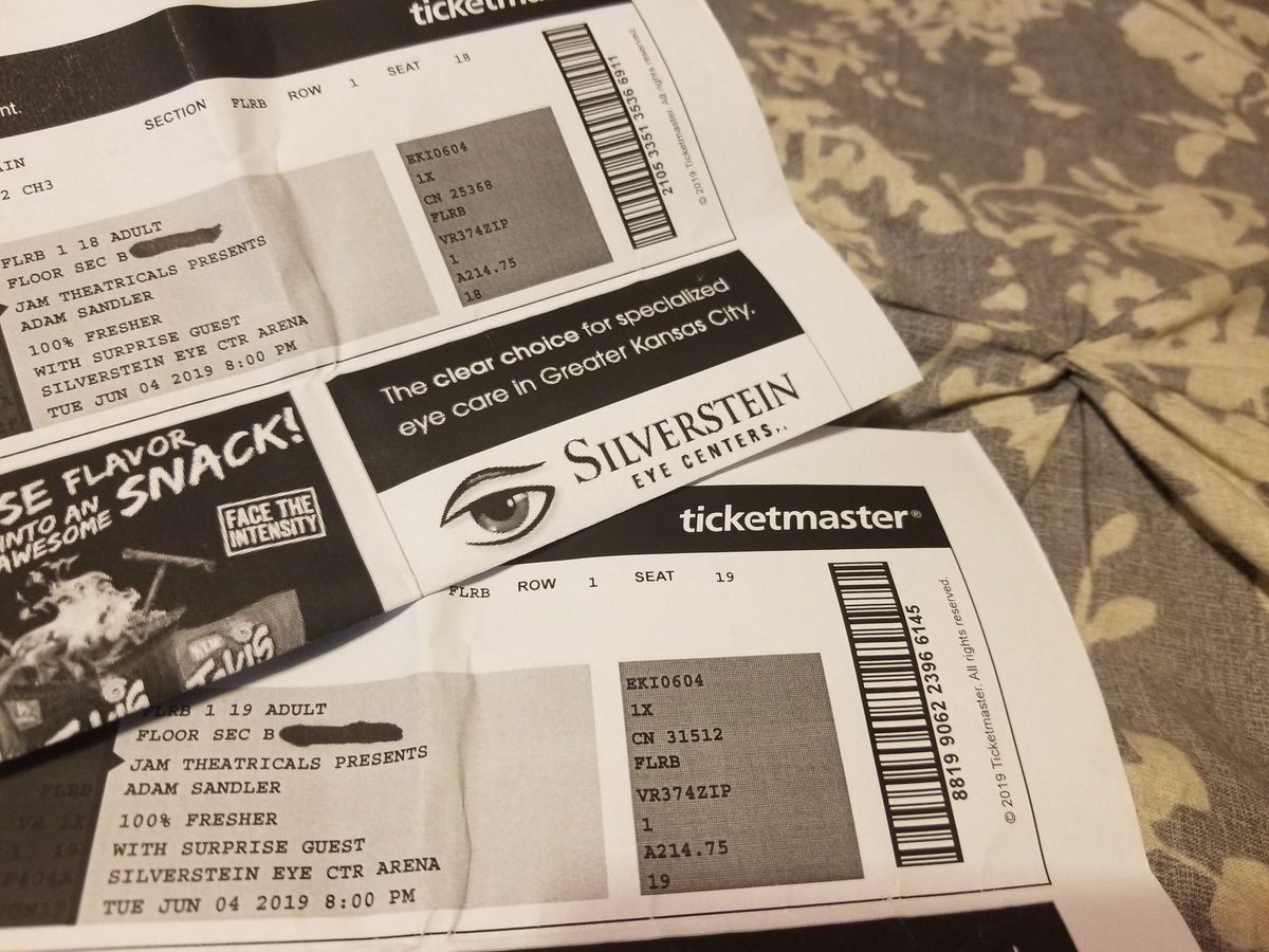 BeeyondGrave's tweet photo. There's only one way to see the Saaaaaaaand-man @AdamSandler and that's FRONT ROW! No better way to spend a Tuesday (or any other day!) @SECArenaKC https://t.co/bpfYE8a86u