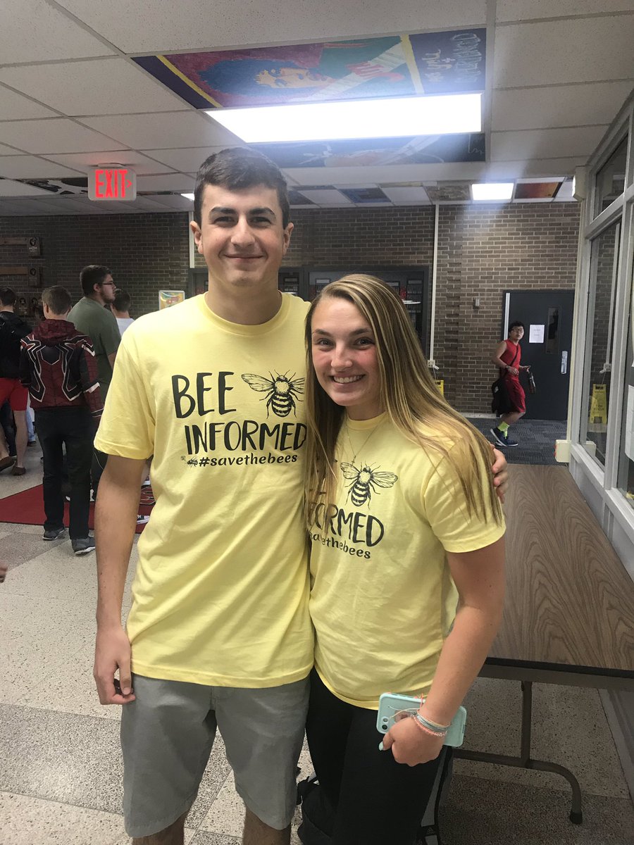 ReneeStieve's tweet photo. I love to see students take civic action about important topics, Ella and Manny raised over $500 to give to an organization that brings awareness about the importance of bees by selling over 100 t-shirts. #savethebees #civicengagement https://t.co/pnqznCPoG8