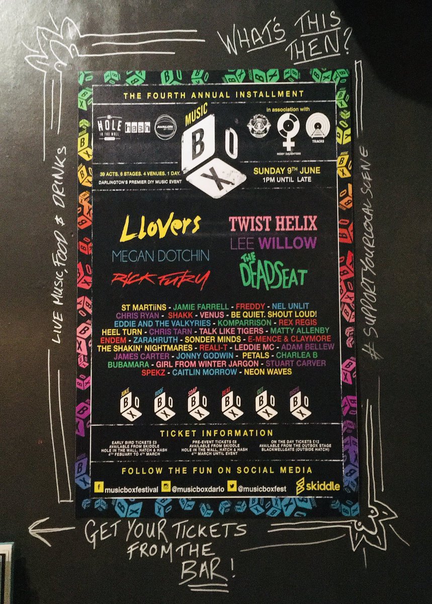As you can see by our shrine in <a href="/hitwdarlington/">Hole in the Wall</a> this Sunday is gonna be a bit special.

We’ll be taken over by the <a href="/NoisyDaughters/">Noisy Daughters</a> lot as part of the excellent <a href="/musicboxfest/">Music Box Fest</a>.

Get your tickets here: bit.ly/MusicBoxDton