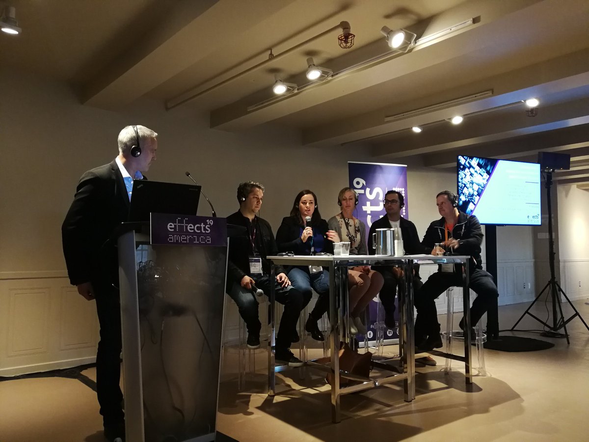 Framestore's tweet photo. Discussing a new collaborative approach to creating VFX content for streaming services with Chloë, Managing Director and João Sita, VFX Sup from our Montreal studio, Nathalie @Cinesite, Mathieu from Hybride, Carl @method_studios #VFXMontreal #EffectsAmerica19 https://t.co/XUEUW2iFaY