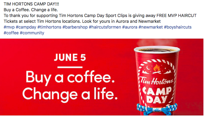 SportClipsAur's tweet photo. TIM HORTONS CAMP DAY! https://t.co/9GqHb1bEc0