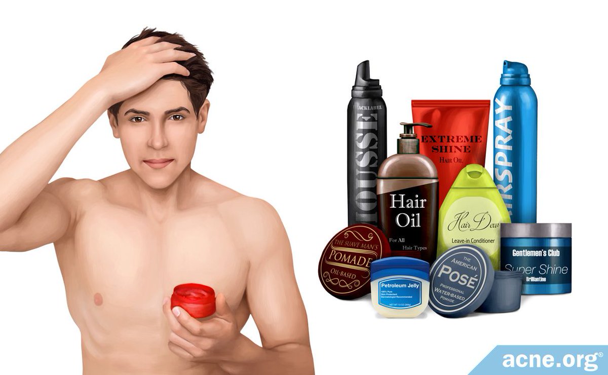 AcneOrg's tweet image. Can hair products contribute to acne? Yup. Especially pomades, brilliantine, and some oils. 

- Avoid pore-clogging ingredients
- Cover hair before bed
- Try to keep hair products away from skin

acne.org/some-leave-in-…