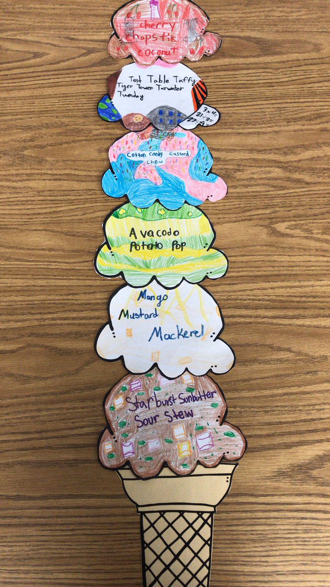 MsKumabe's tweet photo. .@saltandstraw, take a look at these ice cream inventions created by @KumabesCoyotes. We had so much fun using alliteration & similes to create these flavors!๐ฆ@IRaCoyote #CoyotesConnect #CoyotesCreate https://t.co/pff9oVaQVn