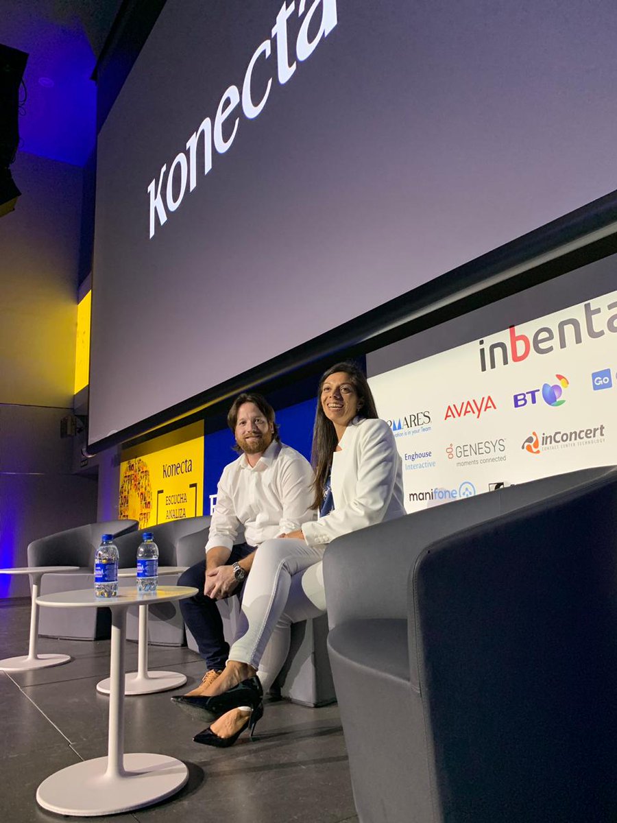 Konectargentina's tweet photo. Estuvimos en nueva edición de #ExpoContact19 . Matías Argota @matargota Gerente de Operaciones #KonectaAr y Verónica Puentes @vero_cba Jefe de Relacionamiento de Clientes y Transformación Digital #MovistarAr, presentaron el leading case mundial #comoconstruirungiganteenunadecada https://t.co/qhgLNcXkEw
