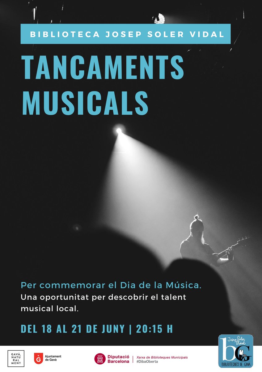 🎶🎵 Esteu acostumats que utilitzem música per indicar que és l'hora de tancar però... I si ho fem amb música en directe? A partir de demà dimarts i fins divendres commemorem el #Diadelamusica amb talents locals. #bjsv