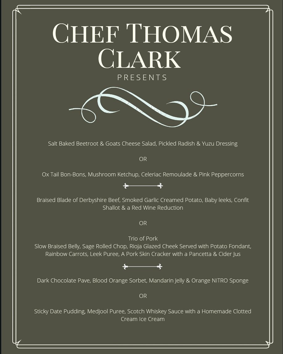 chefthomasclark's tweet photo. Saturday Night's 70th Birthday Celebration Menu

#chefthomasclark #privatechef #privatedining #personalchef #peakdistrict #derbyshire #bakewell #chefstable #chefstagram #chefsofinstagram #eeeeeats #menu #needishes #foodstagram https://t.co/MLbYyXS9ls