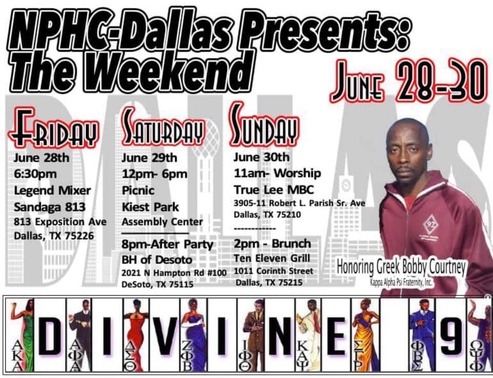 DallasNPHC's tweet photo. Join us for The Weekend of activities including honoring our Living Legend. #NPHCDallas #GreekUnity https://t.co/bIezkyEx7f