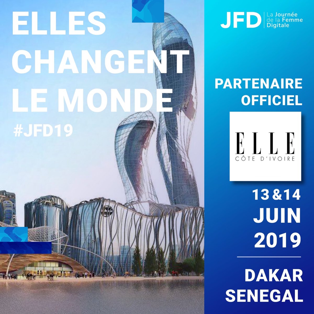 ELLE_civ's tweet photo. Elles changent le monde et donnent la parole à celles qui osent, innovent, et entreprennent en Afrique. Nous sommes ravies d’être partenaire de la Journée de la Femme Digitale @jfdofficiel pour la 1ère édition en Afrique.
#ELLECIV #JFD2019 #Dakar https://t.co/kJGZi9AVRK