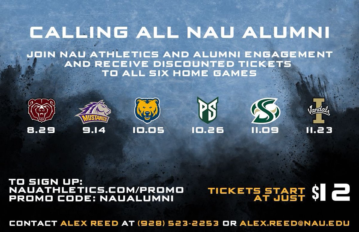 NAUAlumni's tweet photo. #DYK you get a discount on Lumberjack football tickets? You also get access to buy tickets before the general public. Use promo code: NAUAlumni and support your Jacks! 🏈 @NAUAthletics https://t.co/wshMbhgQtD