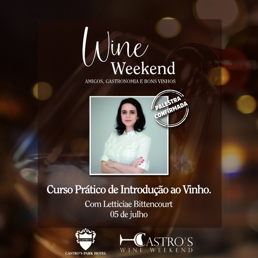 CASTROSPARK's tweet photo. E, no dia 05 de julho, Letticiae Bittencourt traz o Curso Prático de Introdução ao Vinho. 
 
Um momento para aprender um pouco mais e também degustar alguns vinhos especiais. 
 
Sobre Letticiae Bittencourt: sommelière há onze anos pela Associação Brasileira de Sommelies de São Pa https://t.co/o2w3qI1G3T