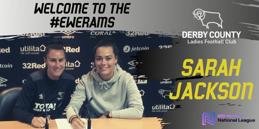 DCFCWomen's tweet photo. ✍️ SARAH JACKSON JOINS | @DerbycountyLFC are delighted to sign @sarah_jackson96 for the @FAWNL 2019/20 season

The former @LCWFC_official defender has FA Championship experience and is still only 23-years old.

READ HERE 👉https://t.co/L5jo2ySpaL

#WelcomeSarah #EweRams #OneClub https://t.co/AsJc10yuNR