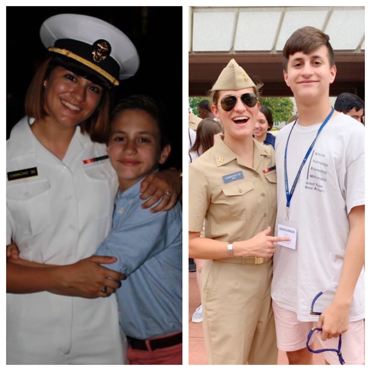 iJanetteCamacho's tweet photo. The start of middle school vs the end. #usnastem #usna #gonavybeatarmy https://t.co/WxHUDyuFTd