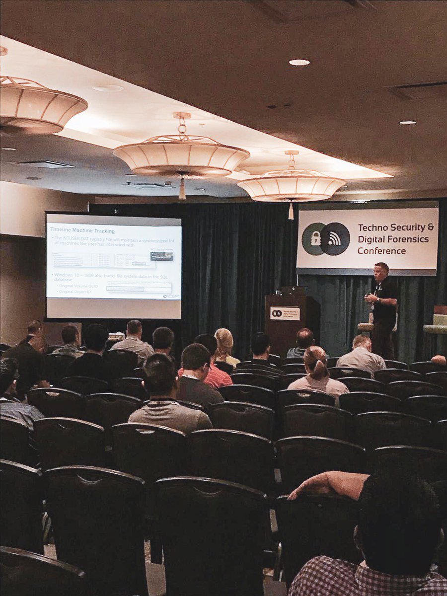 spyderforensic1's tweet image. Thank you to those who attended our Windows 10 Timeline Analysis presentation today at the Techno Security and Digital Forensics conference. 
Well received day of Timeline Forensics and interpreting the SQL database. 

#Windows10 #TimelineAnalysis #TechnoSecurity #DFIR