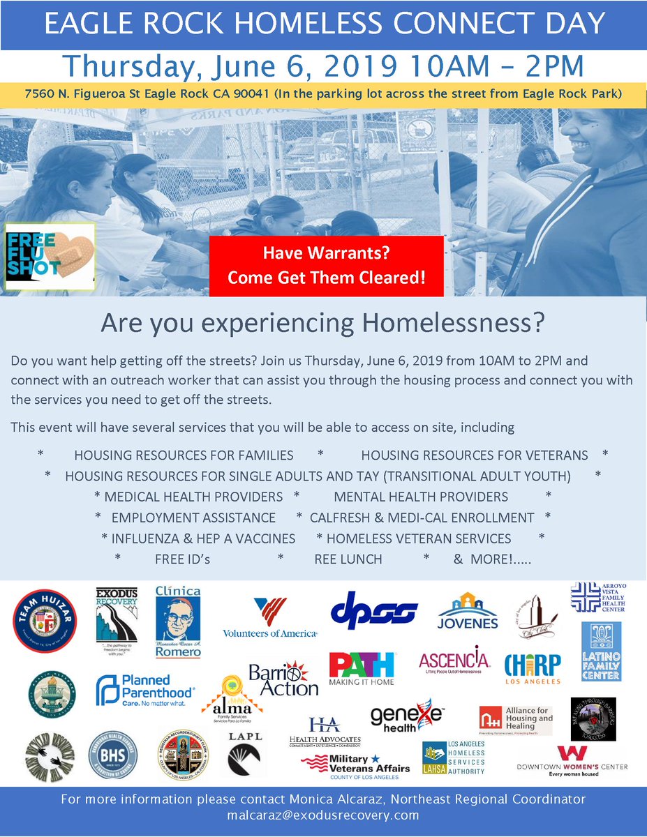 LACDevAuthority's tweet photo. Tomorrow there will be a #HomelessConnectDay event in Eagle Rock, with housing resources, health providers, and veteran services available. Learn more at: https://t.co/YOtRhgzfjT. https://t.co/MNPfMDJDjl
