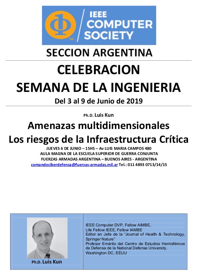 IEEE Computer Society Capítulo Argentina (@ieeecomputerar) on Twitter photo Charla “Amenazas Multidimensionales: Los Riesgos de la Infraestructura Crítica” por Luis Kun, jueves 6 de junio a las 15:00 ART en el Aula Magna de la Escuela Superior de Guerra Conjunta de las FFAA, Av. Luis María Campos 480, #CABA #Argentina #IEEExp <a href="/ComputerSociety/">IEEE ComputerSociety</a> <a href="/ieeear/">IEEE Sección Argentina</a> Charla “Amenazas Multidimensionales: Los Riesgos de la Infraestructura Crítica” por Luis Kun, jueves 6 de junio a las 15:00 ART en el Aula Magna de la Escuela Superior de Guerra Conjunta de las FFAA, Av. Luis María Campos 480, #CABA #Argentina #IEEExp <a href="/ComputerSociety/">IEEE ComputerSociety</a> <a href="/ieeear/">IEEE Sección Argentina</a>