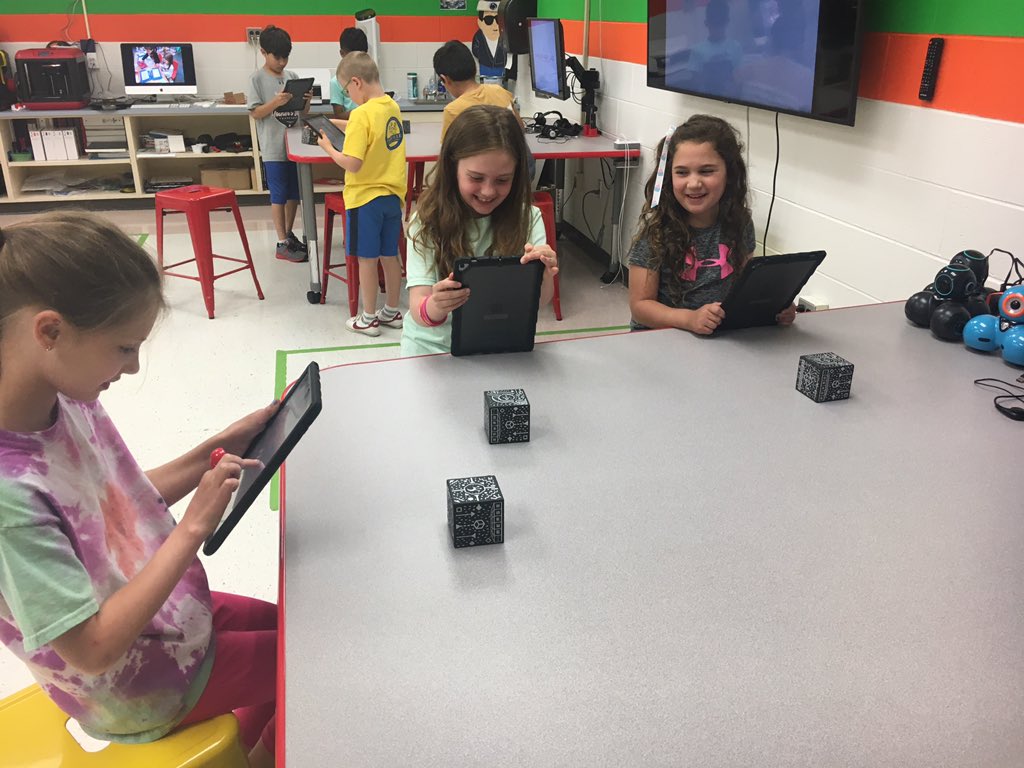 MrPicard_HES's tweet photo. @Dincher_HES class got a lesson in AR today. They explored @WonderscopeApp and @MergeVR cubes. They had a blast! #SparkLab #HESTEM #HappyHillendale https://t.co/Rxjo2w27dJ