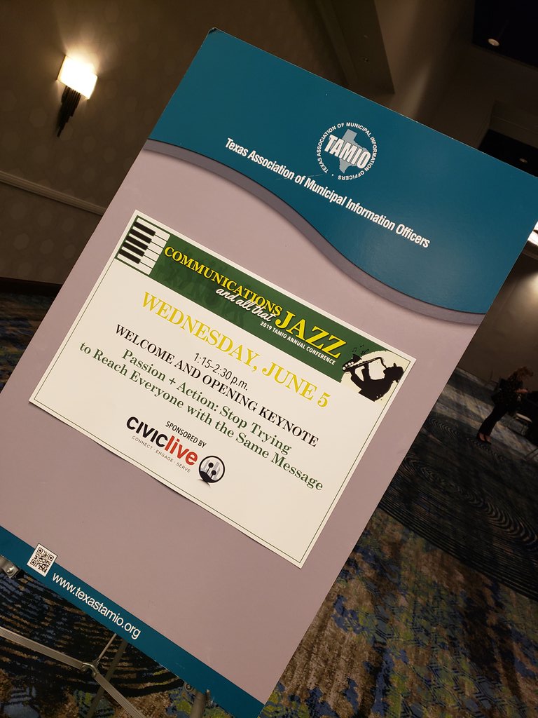 ElevatedEC's tweet photo. Excited to attend the 2019 @TexasTAMIO annual conference at the stunning Denton Convention Center! So happy to see so many graduates from the @TCUStratComm Certified Public Communicator Program! It's a family reunion! Let the learning begin! #TAMIO19 https://t.co/67UXB7rpIL