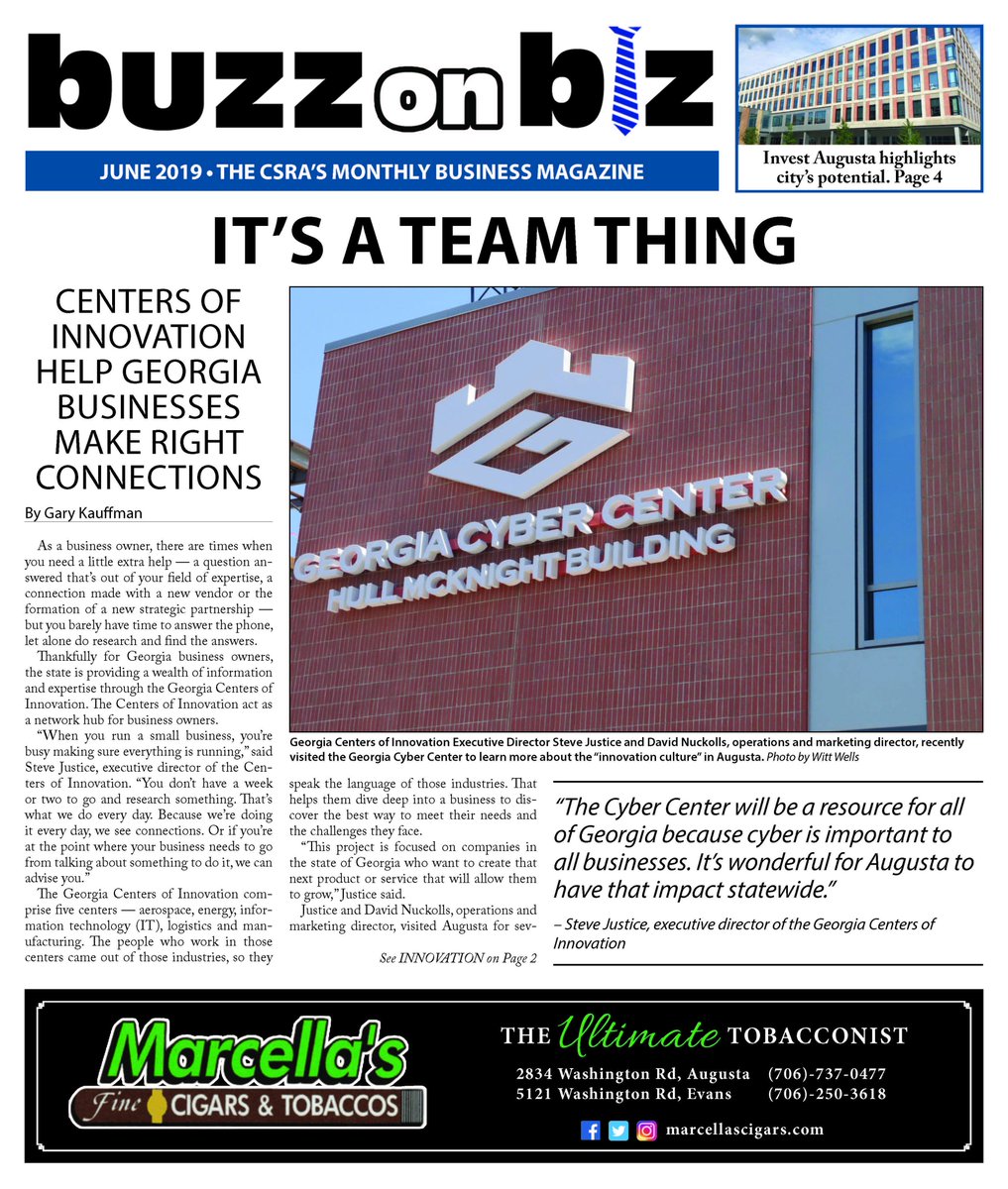 Our new issue is out! Read about the impact of Augusta's art scene on the local economy, Georgia's future as a tech hub and what it's like to be a freelance filmmaker in Augusta. Plus all the latest local business news!

Check out the digital issue here: issuu.com/buzzbiz/docs/b…